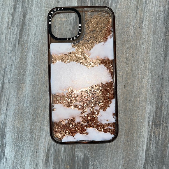 Gold Glitter Cloud iPhone 13 Phone Case - Picture 6 of 7